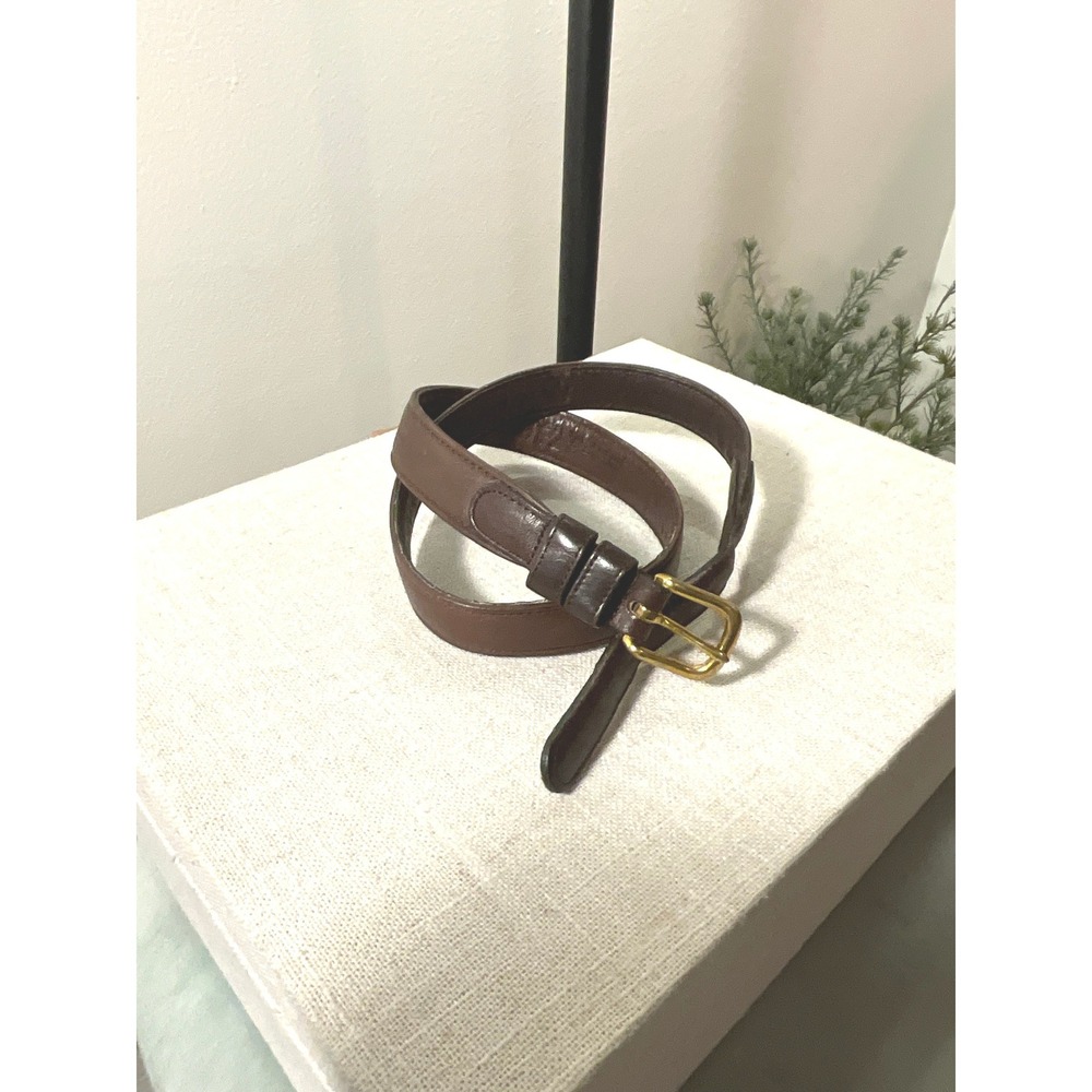 COACH Vtg cocoa brown 32 brass buckle basic capsule fall transition essential gc